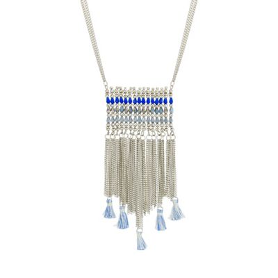 Designer fringed long necklace
